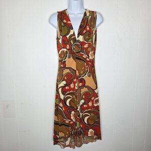 Speechless Womens Y2K Floral Paisley Babydoll Ring Sleeveless Dress size M Retro
